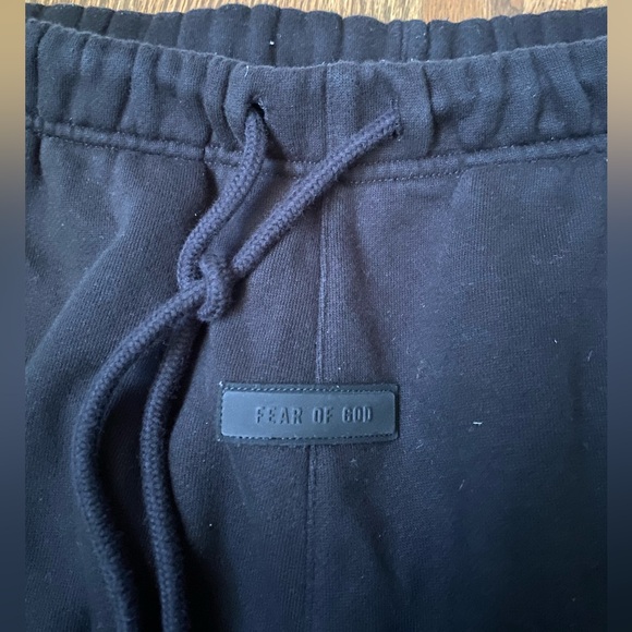 Essentials Black Cuffed Sweatpants. Size Medium. - Picture 2 of 3